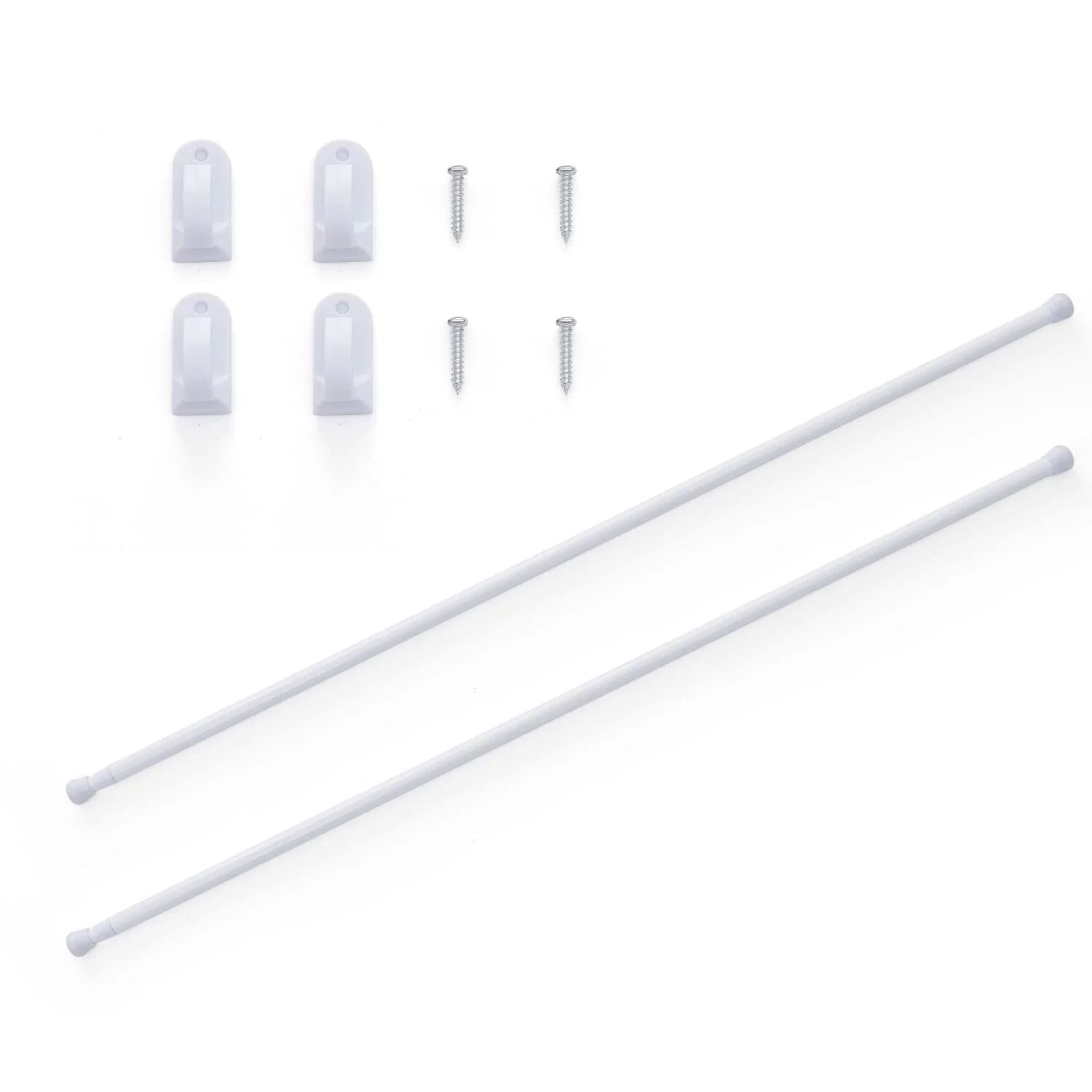 White 26" - 48" Adjustable Door Curtain Rods N732