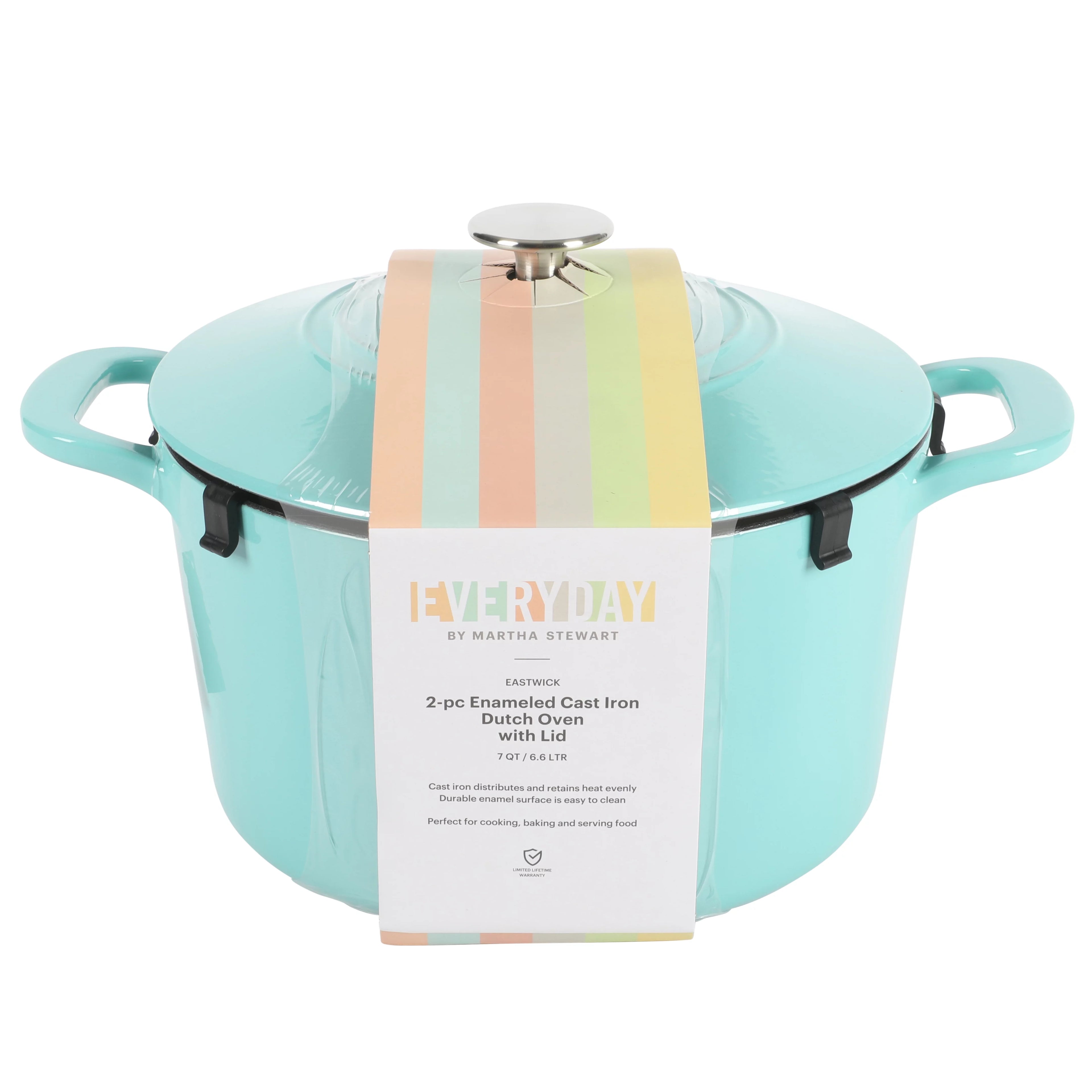 7-Quart Linen Enamel Cast Iron Dutch Oven W2234