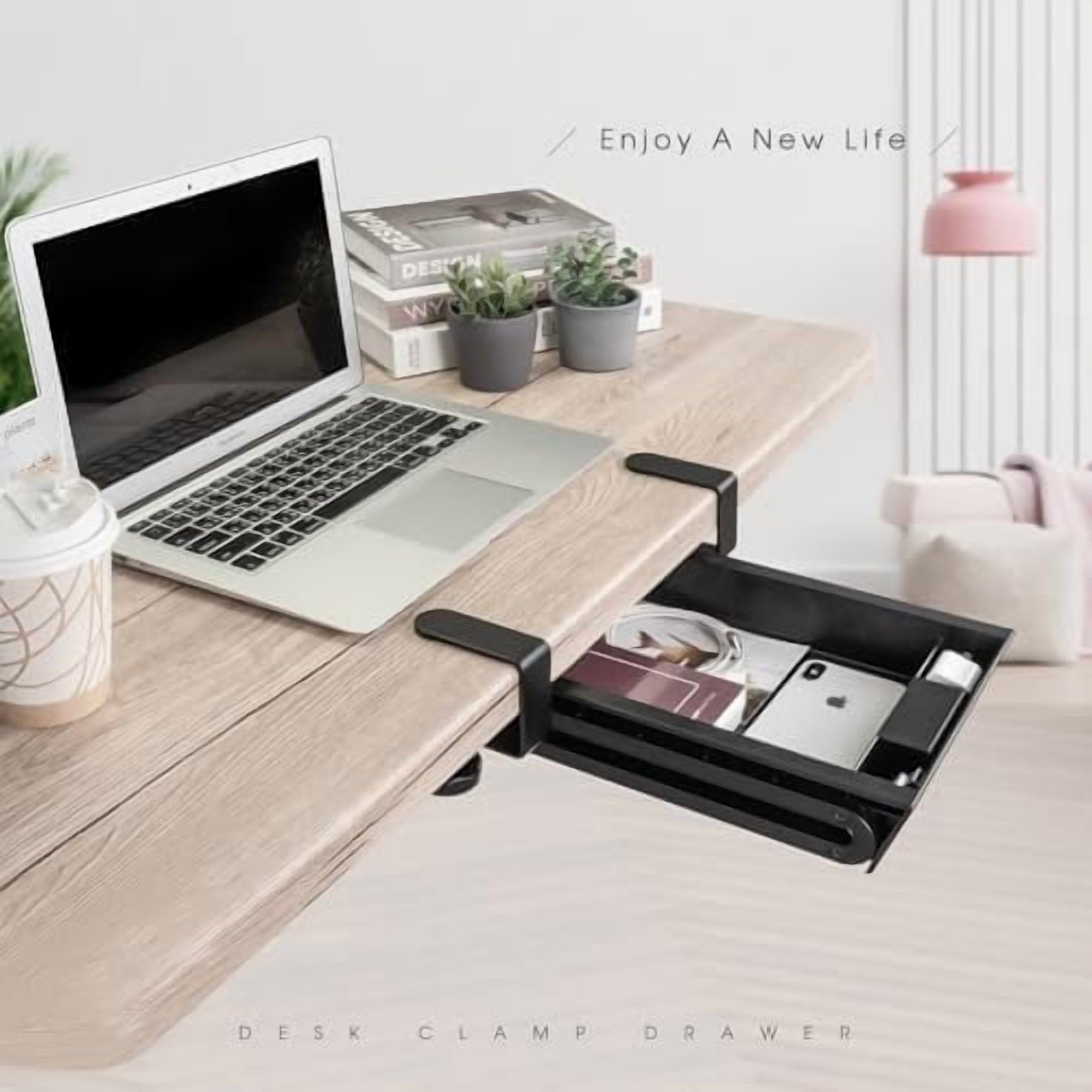 Black Slide-Out Storage Drawer with C-Clamp Mount Y9847
