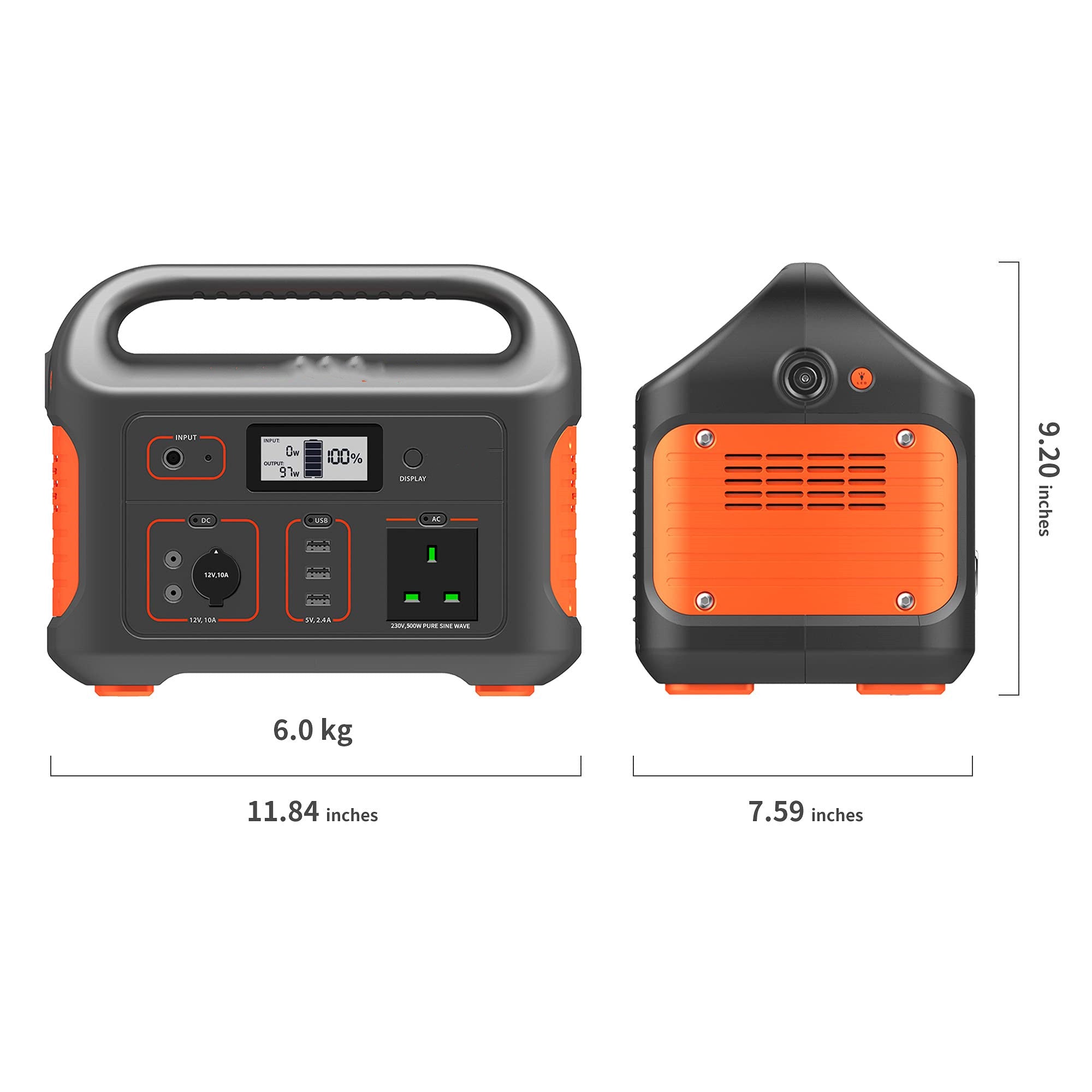 518Wh Portable Lithium Power Station with AC Outlet Y898853