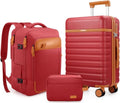 3 Piece PC Hardside Carry On Luggage Set with Spinner Wheels and TSA Lock J135444