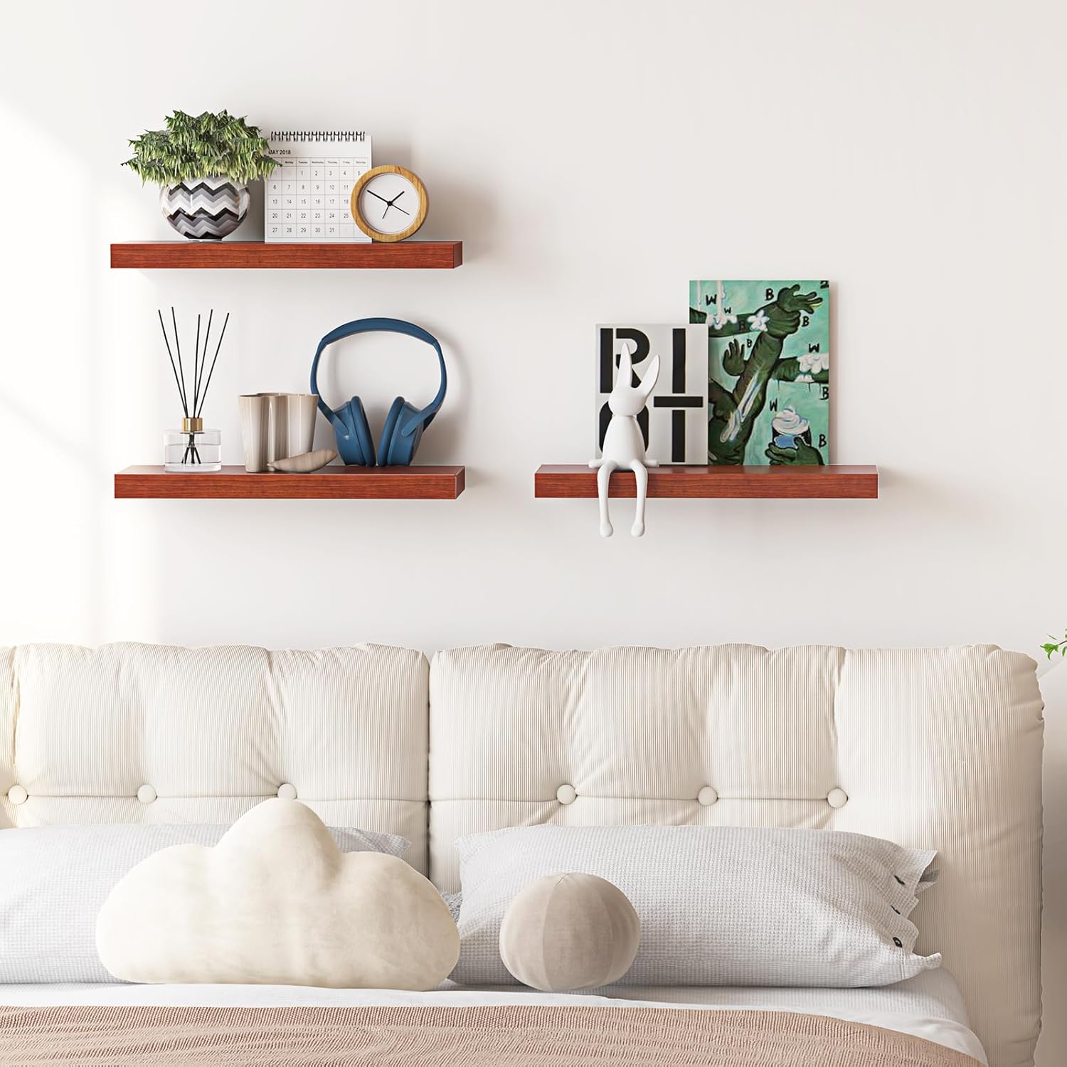 3 Pack Wall Mounted Shelves (Walnut) R144