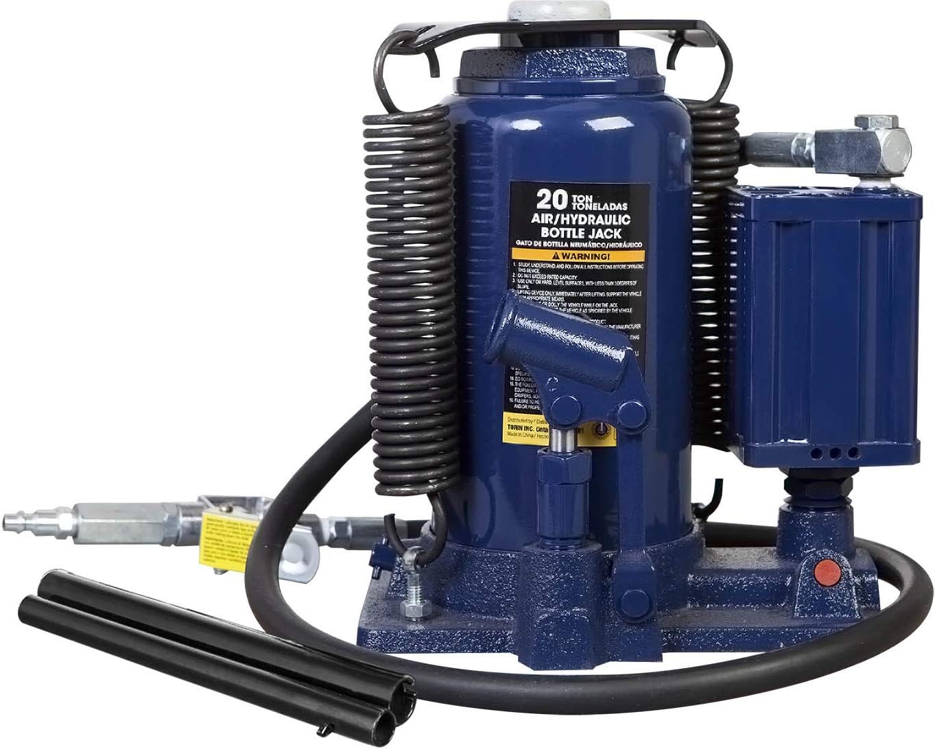 20 Ton Capacity Pneumatic Air Hydraulic Heavy Duty Bottle Jack with Manual Pump J149259