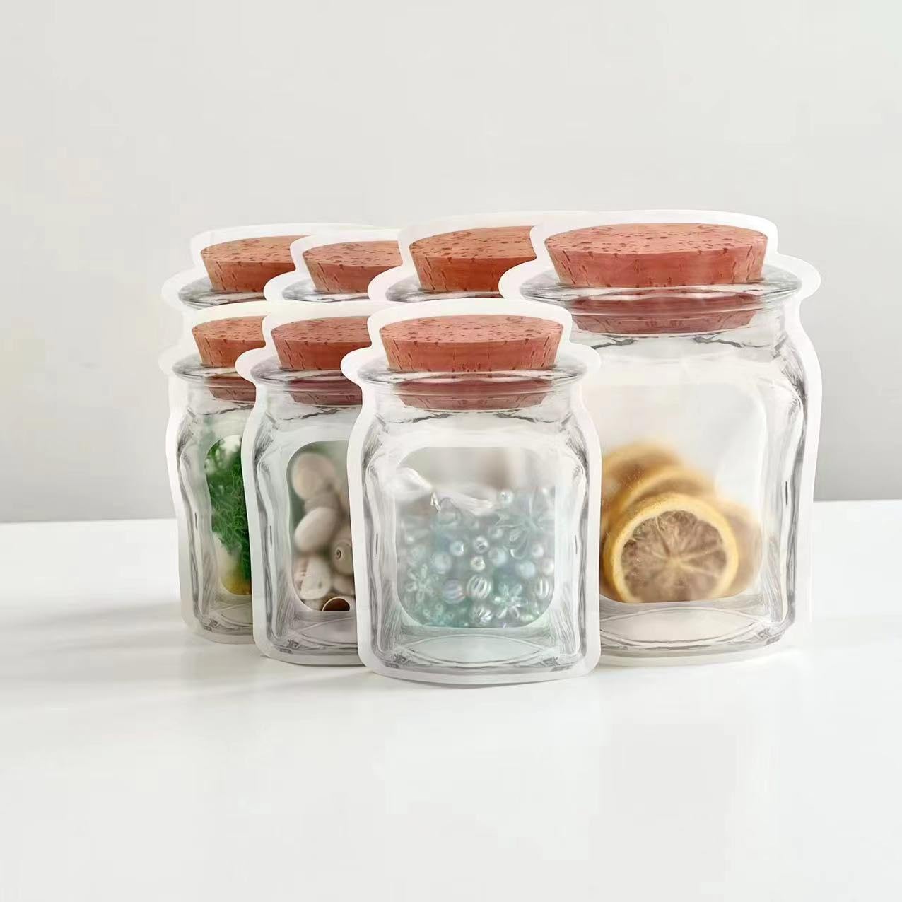 50 PCS Reusable Ziplock Bags Small Q843