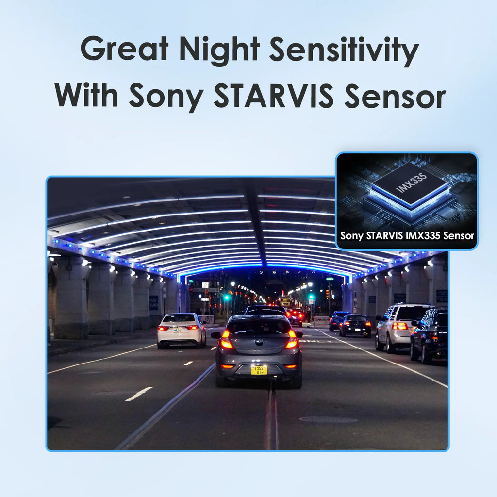2K 1440P 60FPS + 1080P 30FPS Dashcam Front and Rear T1040