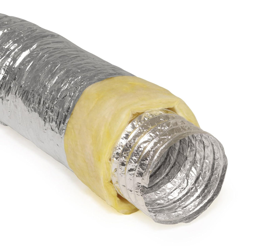 6" Flexible Aluminum Ducting Hose Insulated R-4.2 Air Duct Pipe - 25' Long X679385
