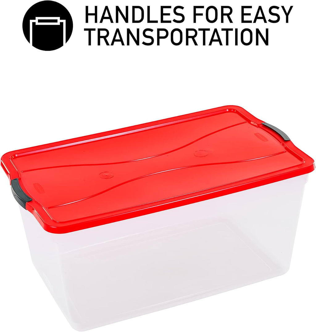 Clear 71 QT Pack of 4 Stackable Storage Containers with Lids F716745