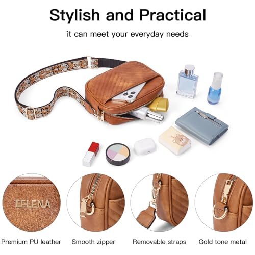 Quilted Crossbody Bag with Wide Strap H425230