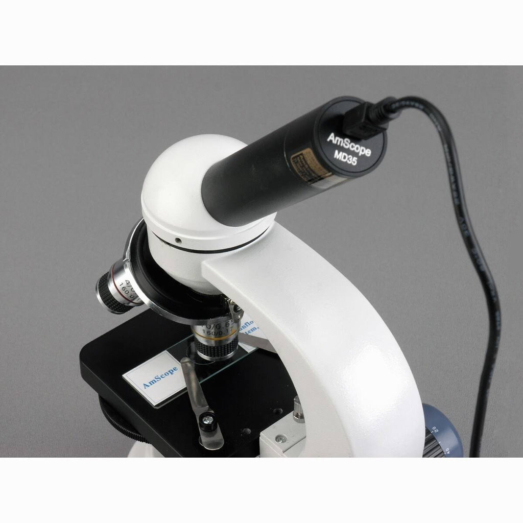 40X-1000X Metal Glass Student Microscope with USB Digital Camera J5529