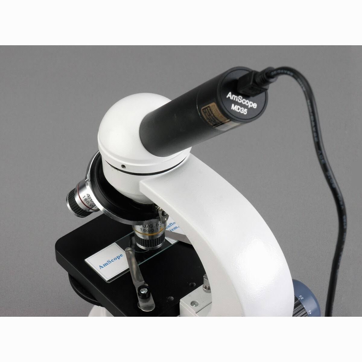 40X-1000X Metal Glass Student Microscope with USB Digital Camera J5529