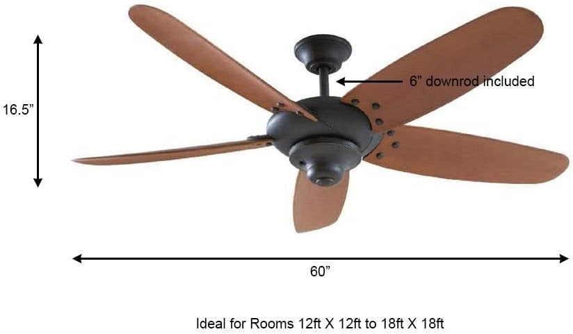 60" Outdoor Oil Rubbed Bronze Ceiling Fan S530343