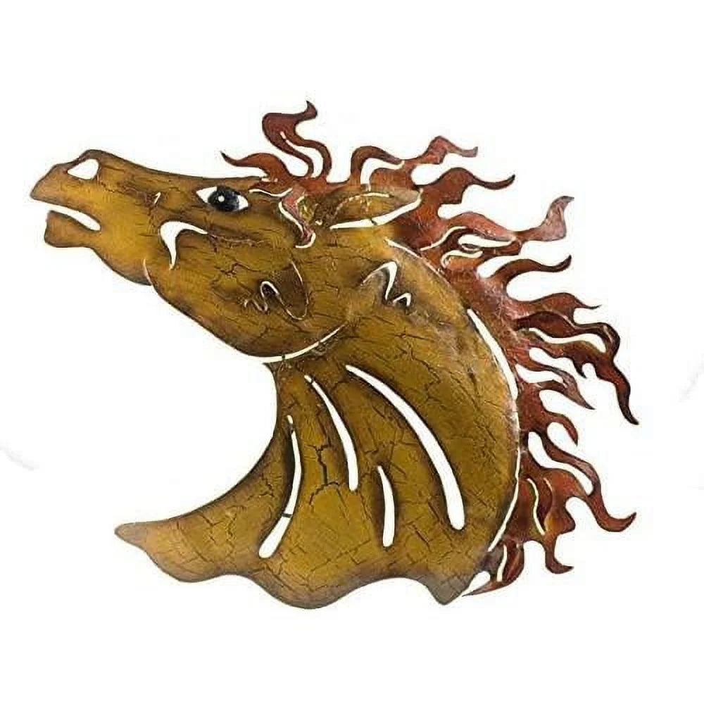 Metal Wall Art Horse Head Crackle N344