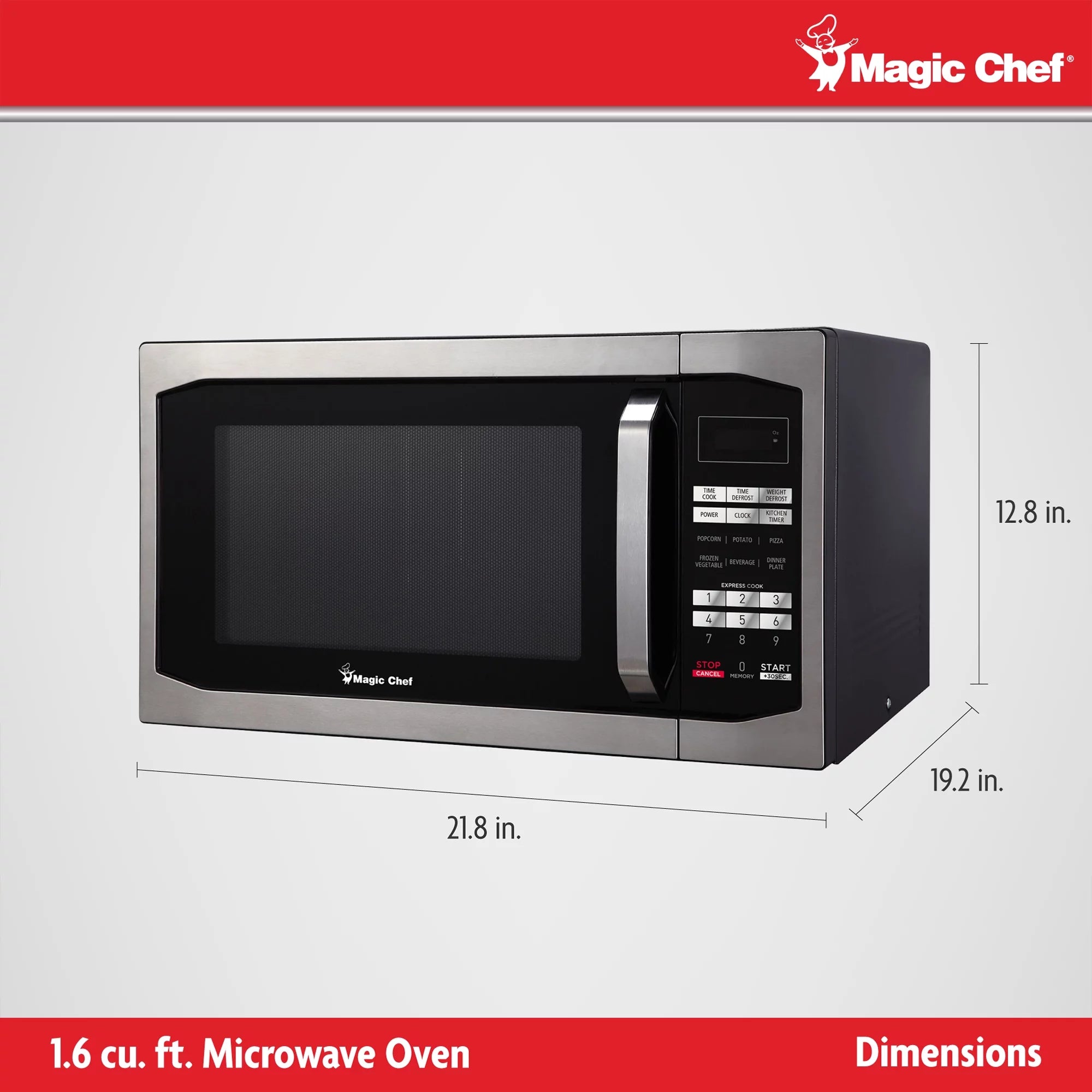1.6 Cu. ft. Stainless Steel Digital Countertop Microwave U60878