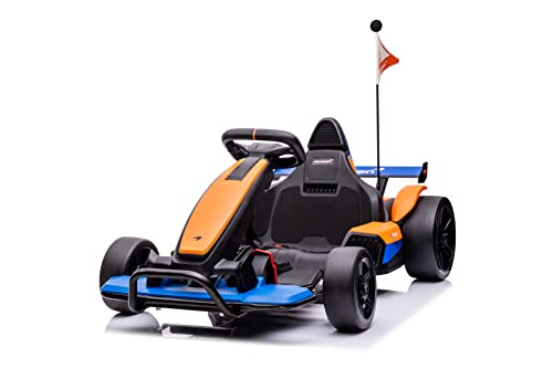 24V Electric Go Kart for Kids, Licensed Battery Powered Drift Racing Go Kart, 7.5 MPH Drift Kart with 400W Motor, Kids Race Pedal Go Karting Car with Damping System, Seat Belt L897608