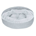 Plush & Performance Linen Hooded Donut Pet Bed L556