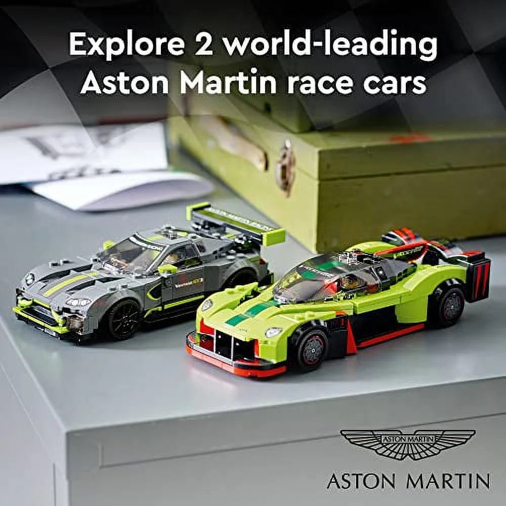 Aston Martin Valkyrie AMR Pro & Vantage GT3 2 Collectible Model 76910 Race Car Toy Set with 2 Driver Minifigures H75216