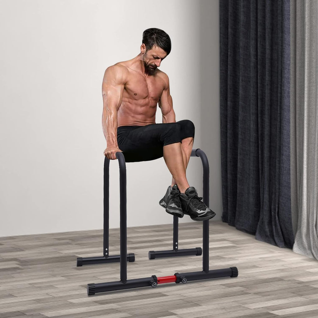 Black Heavy Duty Adjustable Dip Bar, 440 LBS Loading Capacity K879