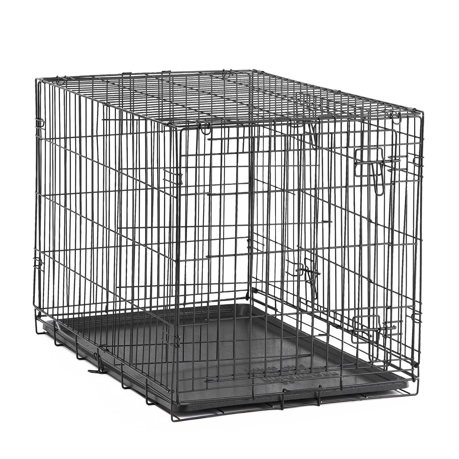 Double-Door Foldable Metal Wire Dog Crate with Divider F708