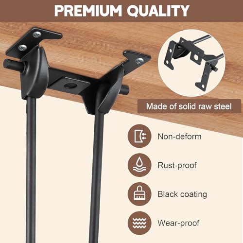 Black 16.5 inch Heavy Duty Metal Folding Table Legs with Mounting Screw G130782