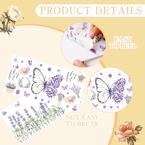 10 Pcs Botanical Flower Rub on Transfer Stickers C949531