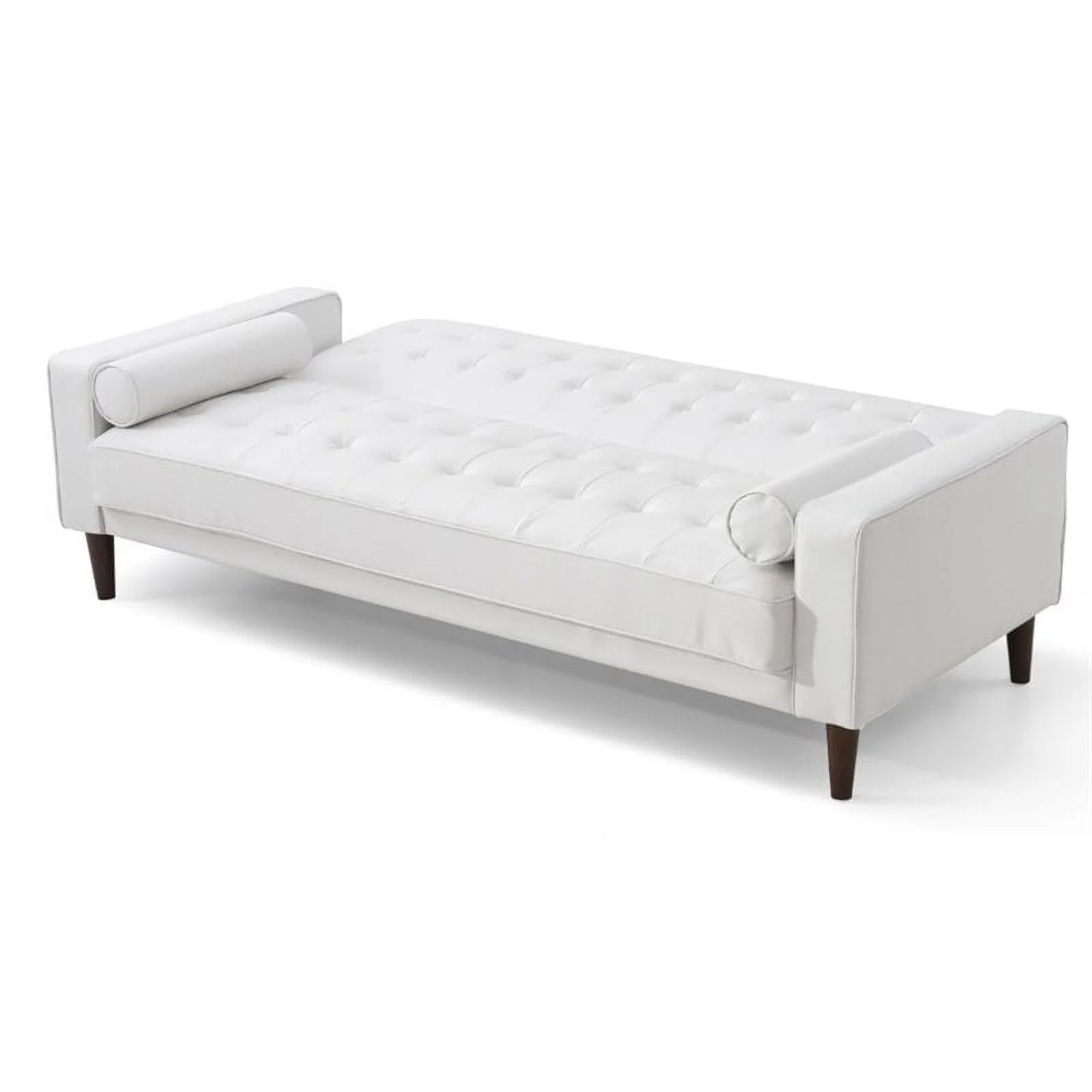 White Faux Leather Sleeper Sofa J686240