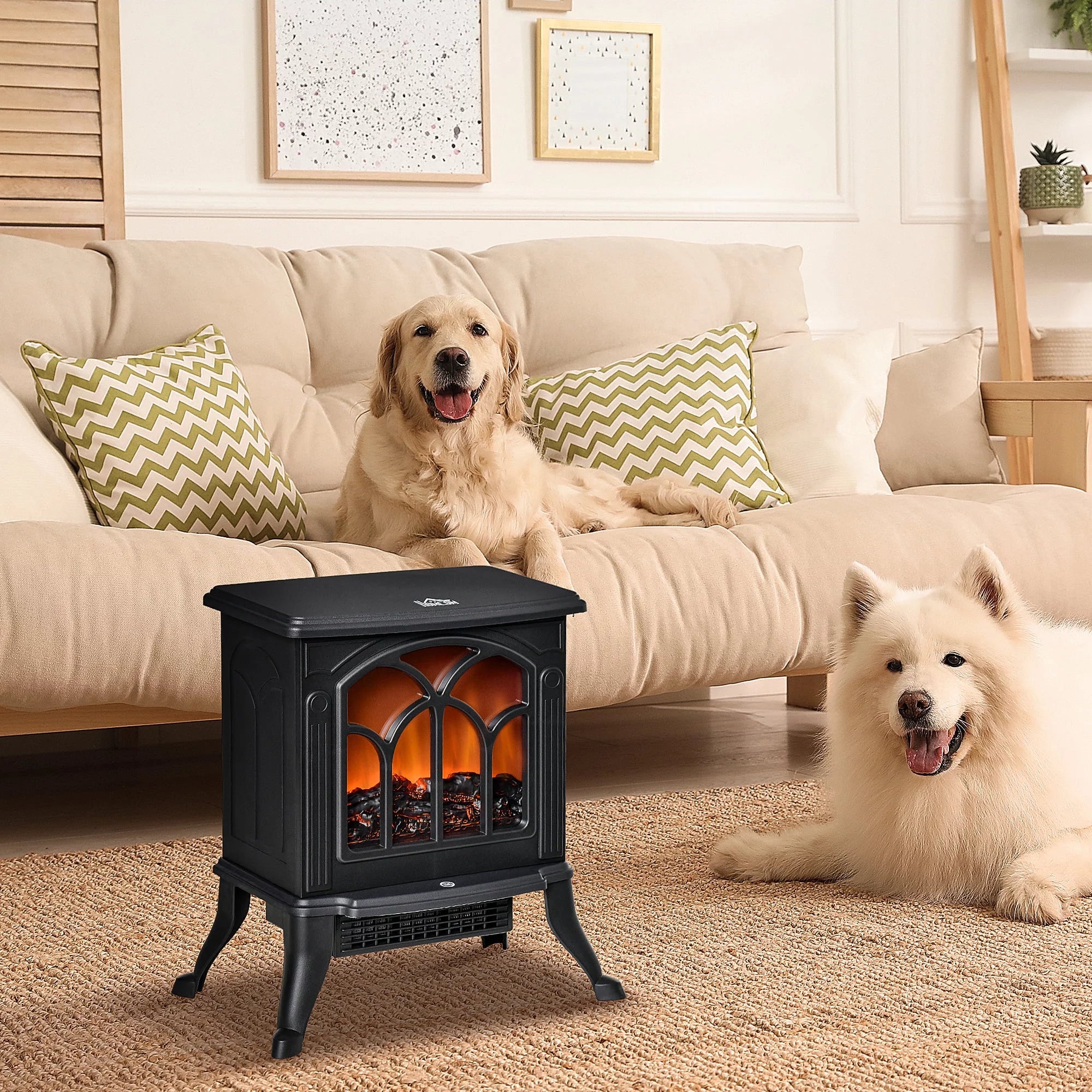 Black Infrared Quartz Electric Fireplace Stove Heater L5299