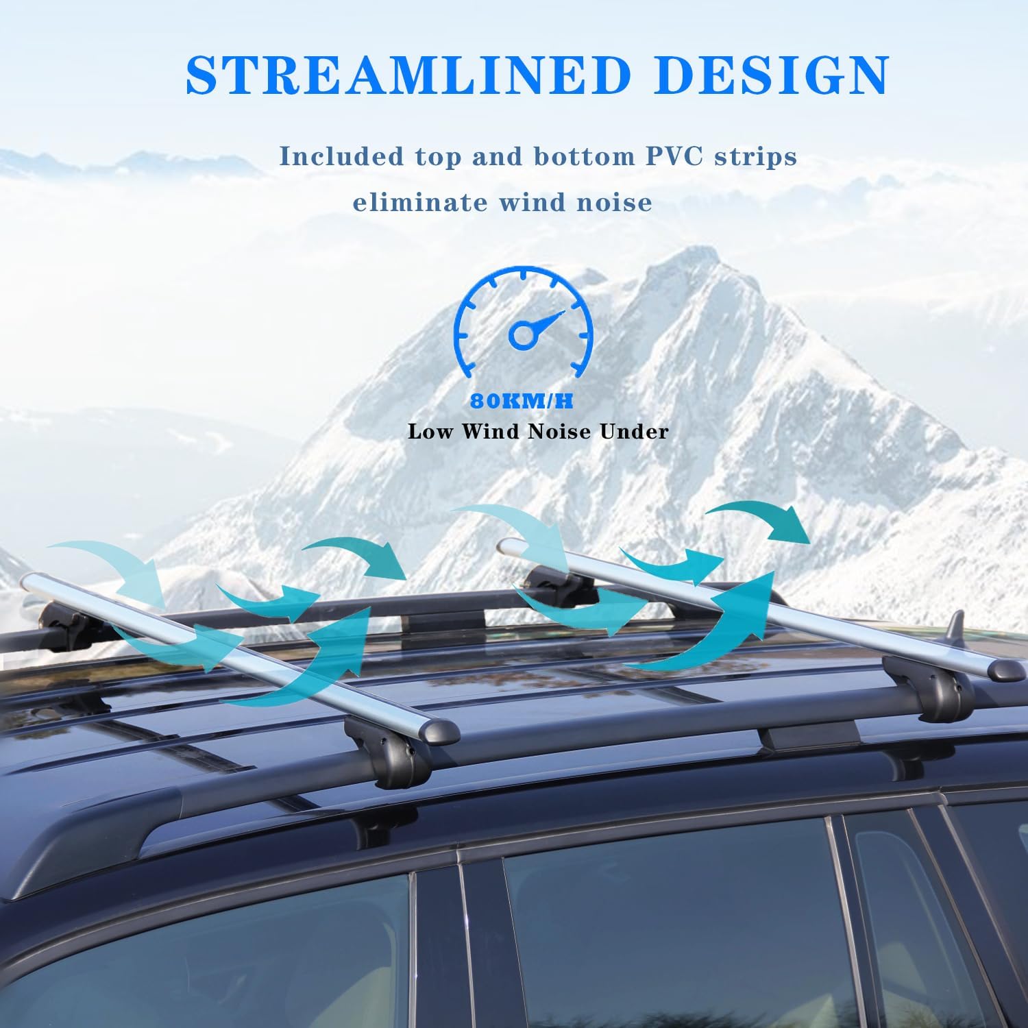 52" Adjustable Aluminum Roof Rack Cross Bars with 4 Locks S143099