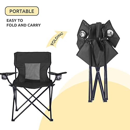 Navy Camping Chair with Cup Holder C8279