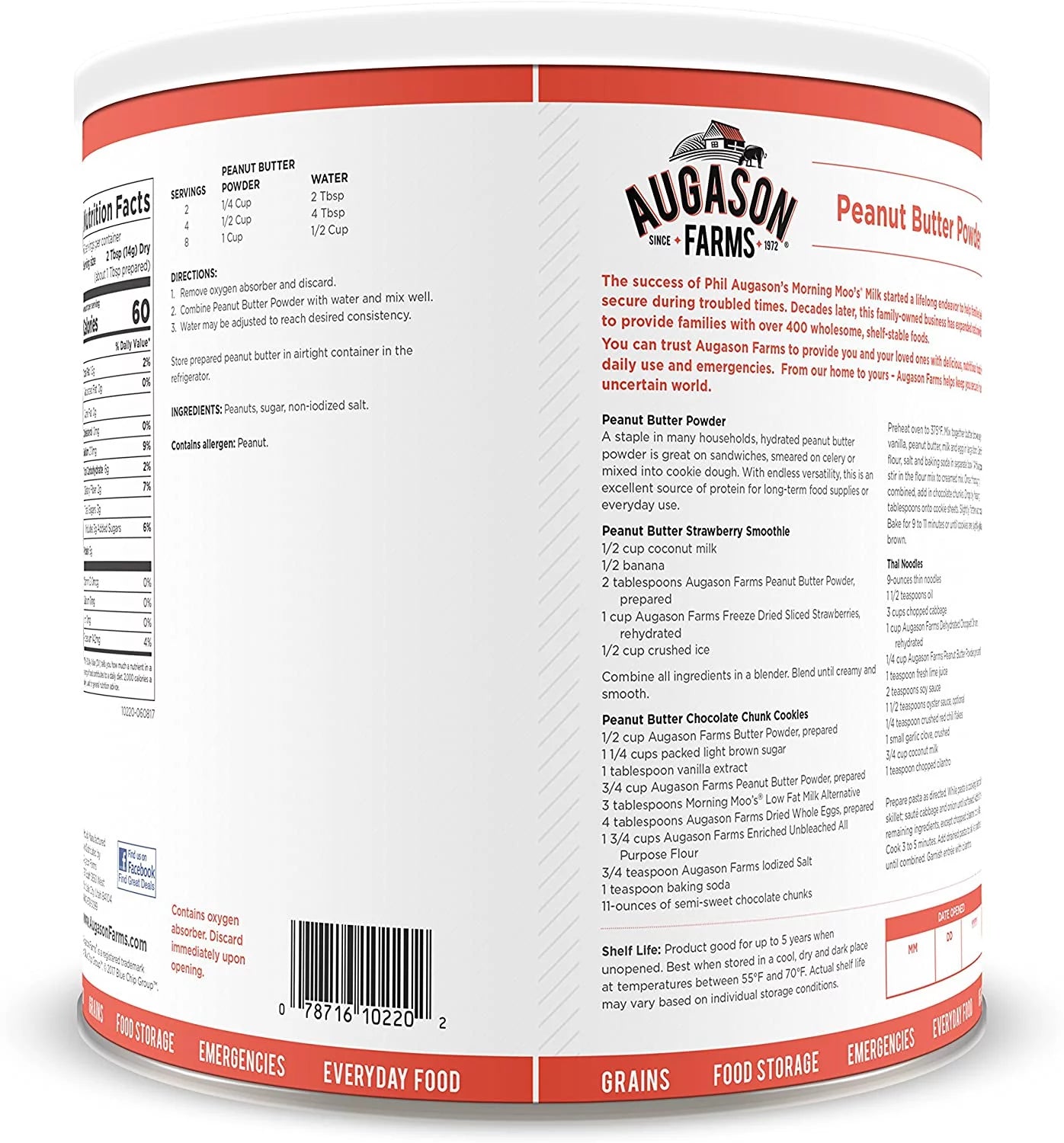 Peanut Butter Powder 2 Lbs No. 10 Can Y7474