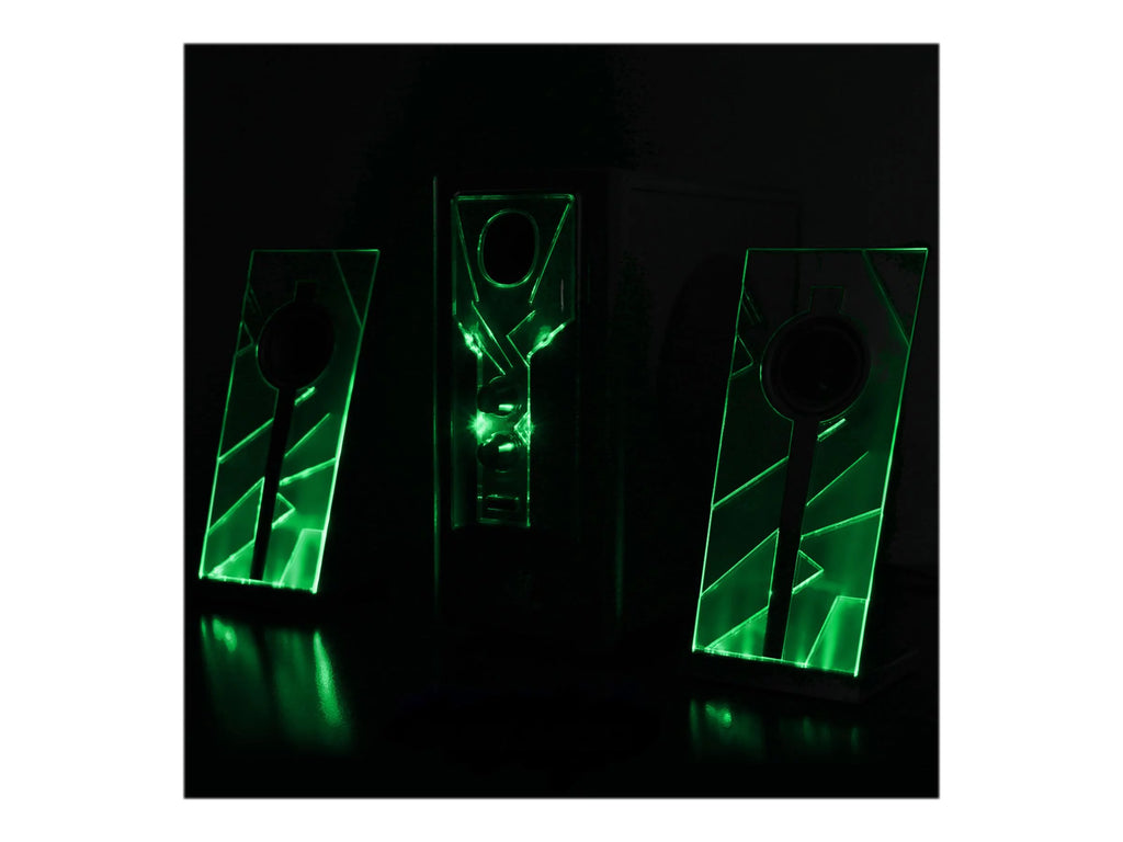 Computer Speakers with Green LED Glow Lights N3642