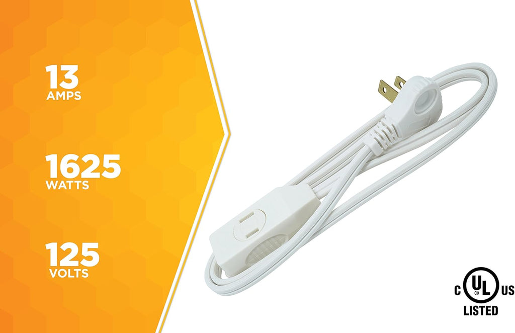 White 13-Foot Flat Plug Extension Cord Y212741