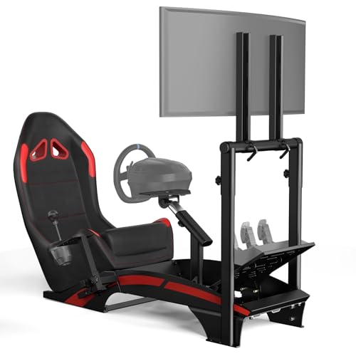 Racing Simulator Cockpit with TV Monitor Stand W632