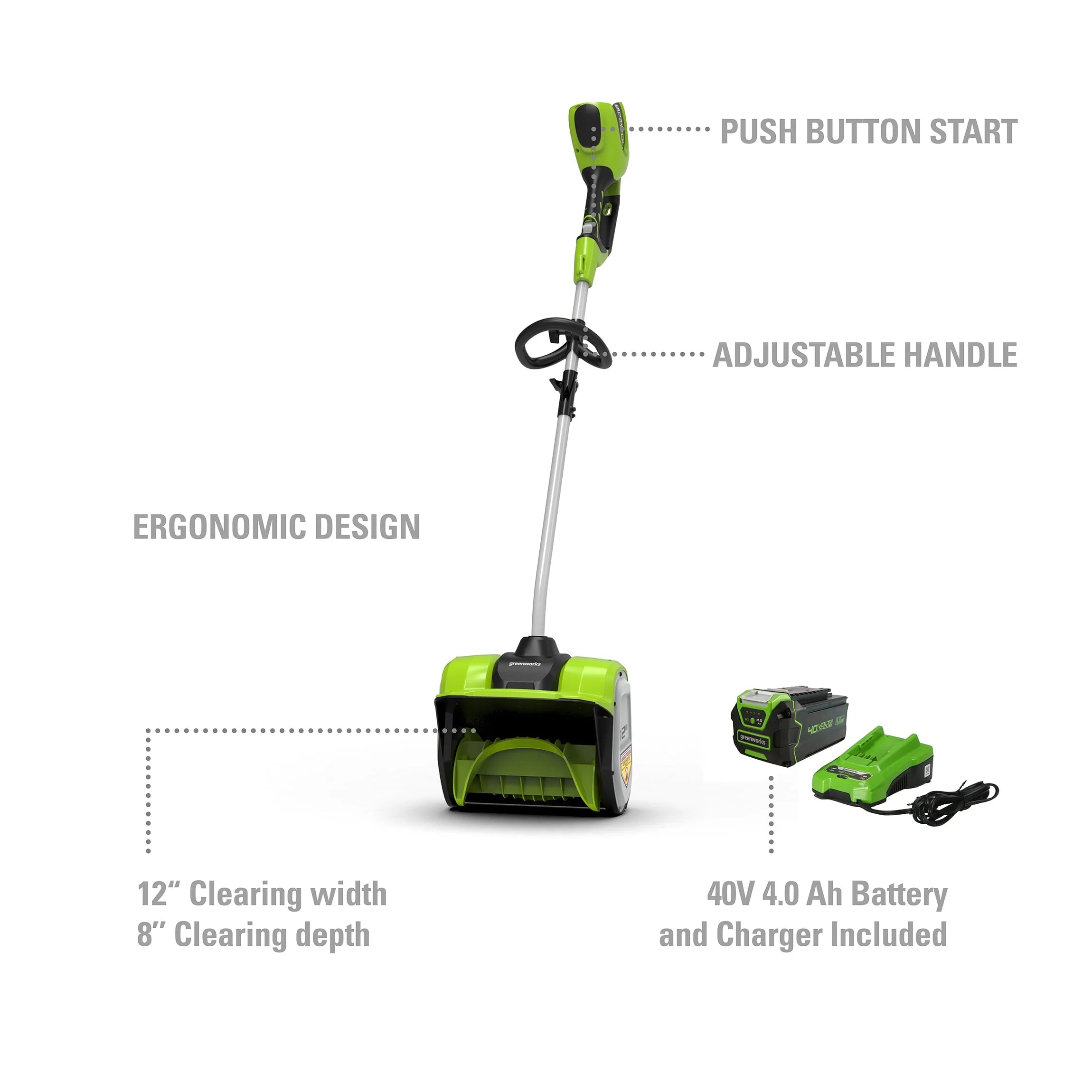 40V Single-Stage Battery Powered Push Snow Blower B292