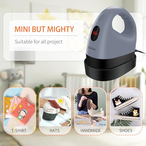 Mini Heat Press, Constant Temp Control, Insulated Safety Base (White Pink) W613440