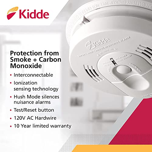 Hardwired Interconnect Combination Smoke & CO Alarm with Battery Backup, Pack of 2 N2008