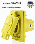 Yellow Single Outlet with Cover 20 Amp 125 Volt U963021