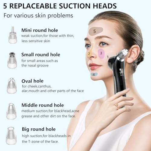 Blackhead Remover Vacuum Face Suction Pore Cleaner with 5 Probes P4135