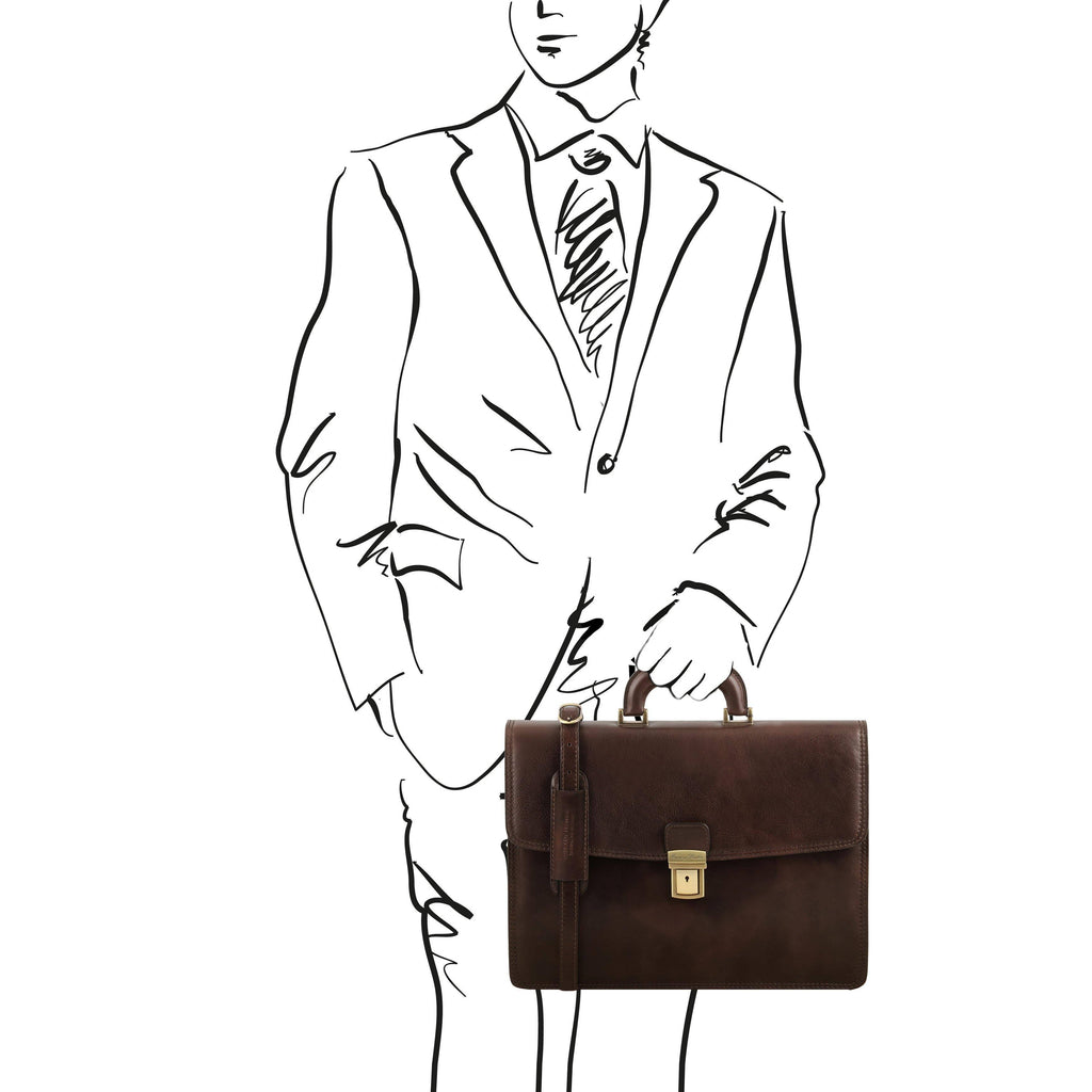 Red Leather Briefcase V28191