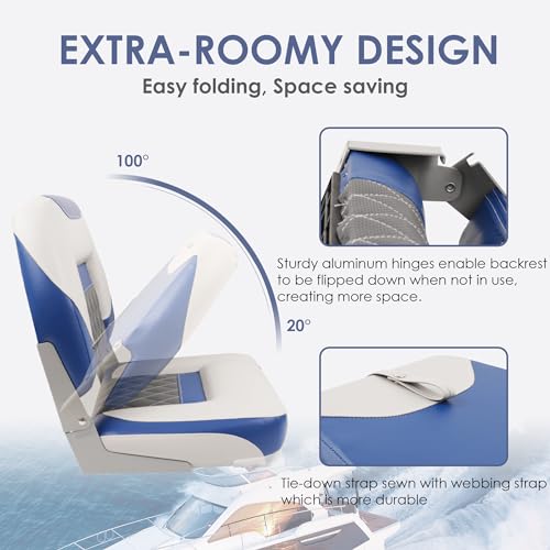 Grey/Red Fold-Down Boat Seat Y7665