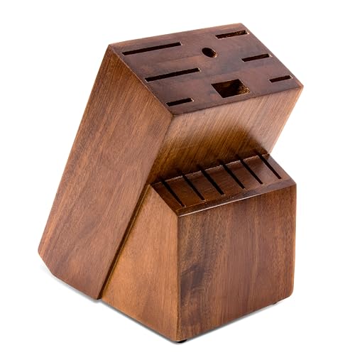 Black Wood Bamboo 14 Slot Universal Knife Block Holder U568377