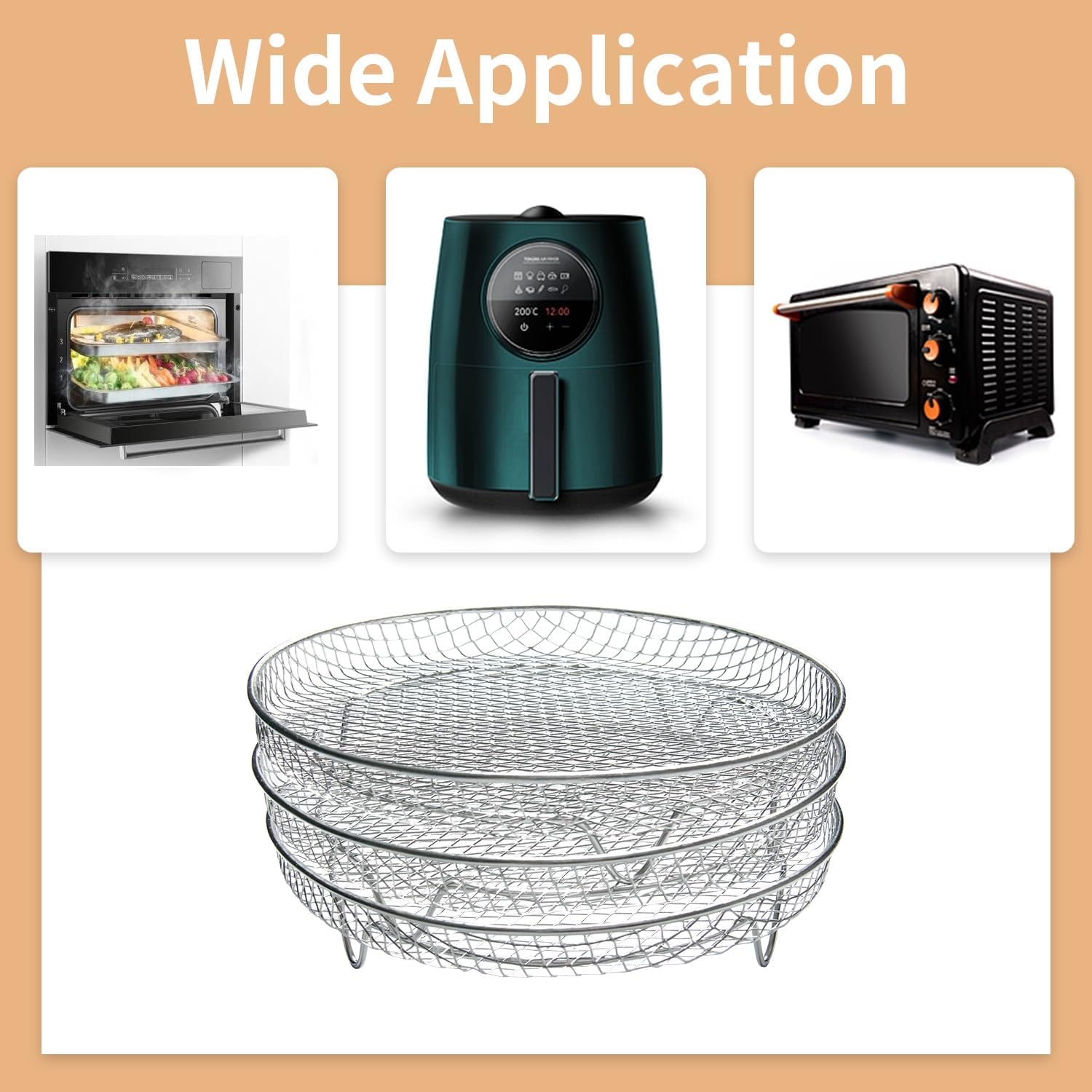 11Pcs Stainless Steel Air Fryer Racks B888