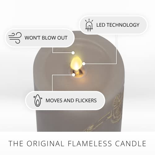 White Pinecone Flameless LED Candle Pillar (3" x 6.5") Y667757
