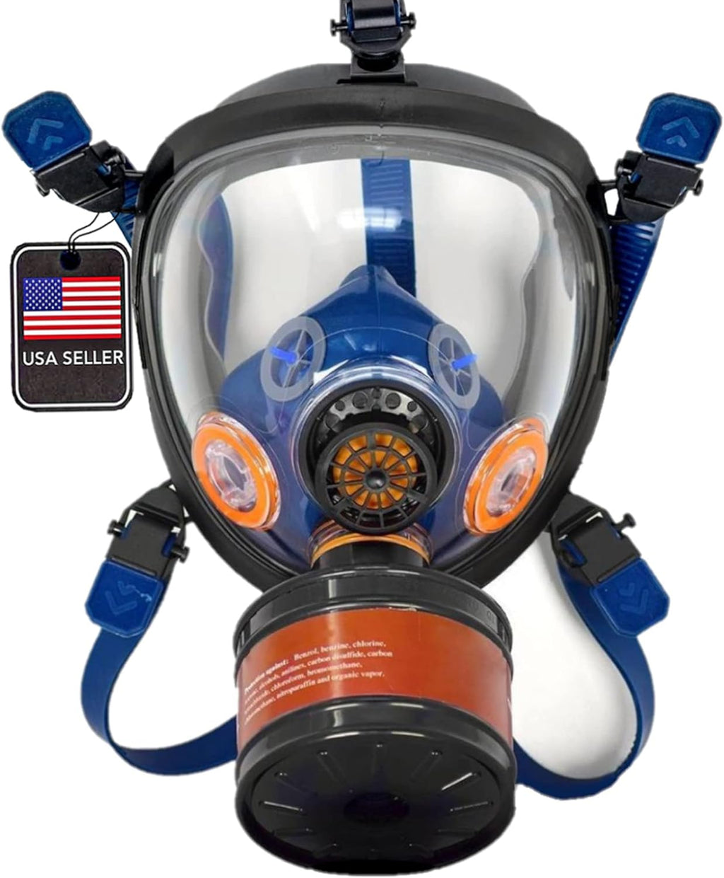 Full Face Respirator with 40mm Gas Filter Canister U516