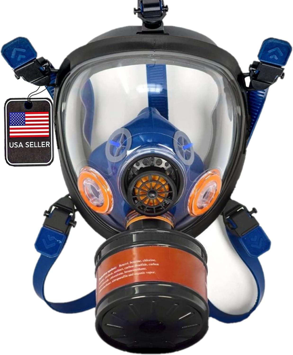 Full Face Respirator with 40mm Gas Filter Canister U516
