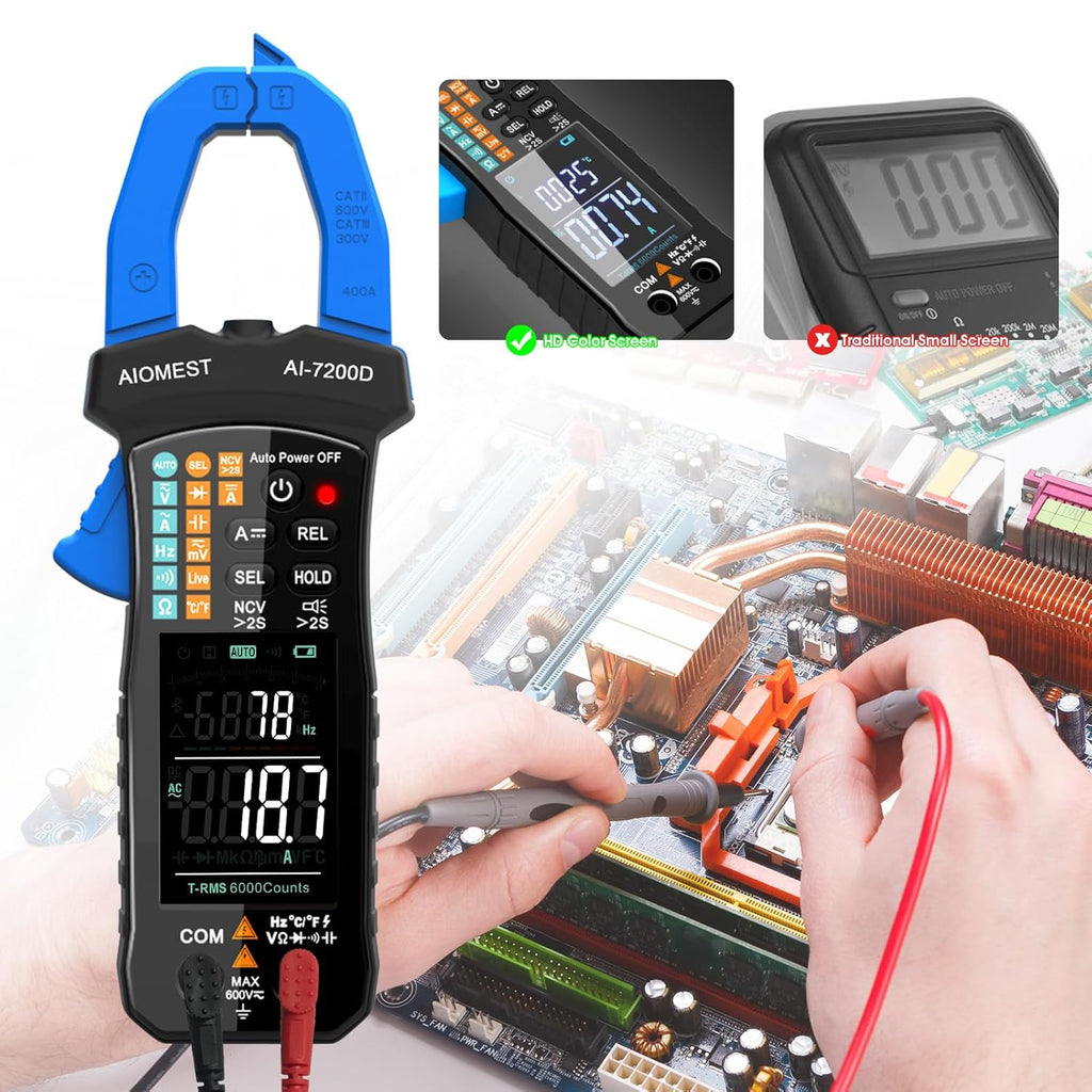 6000 Counts Auto-Range True-RMS Digital Clamp Meter Y585