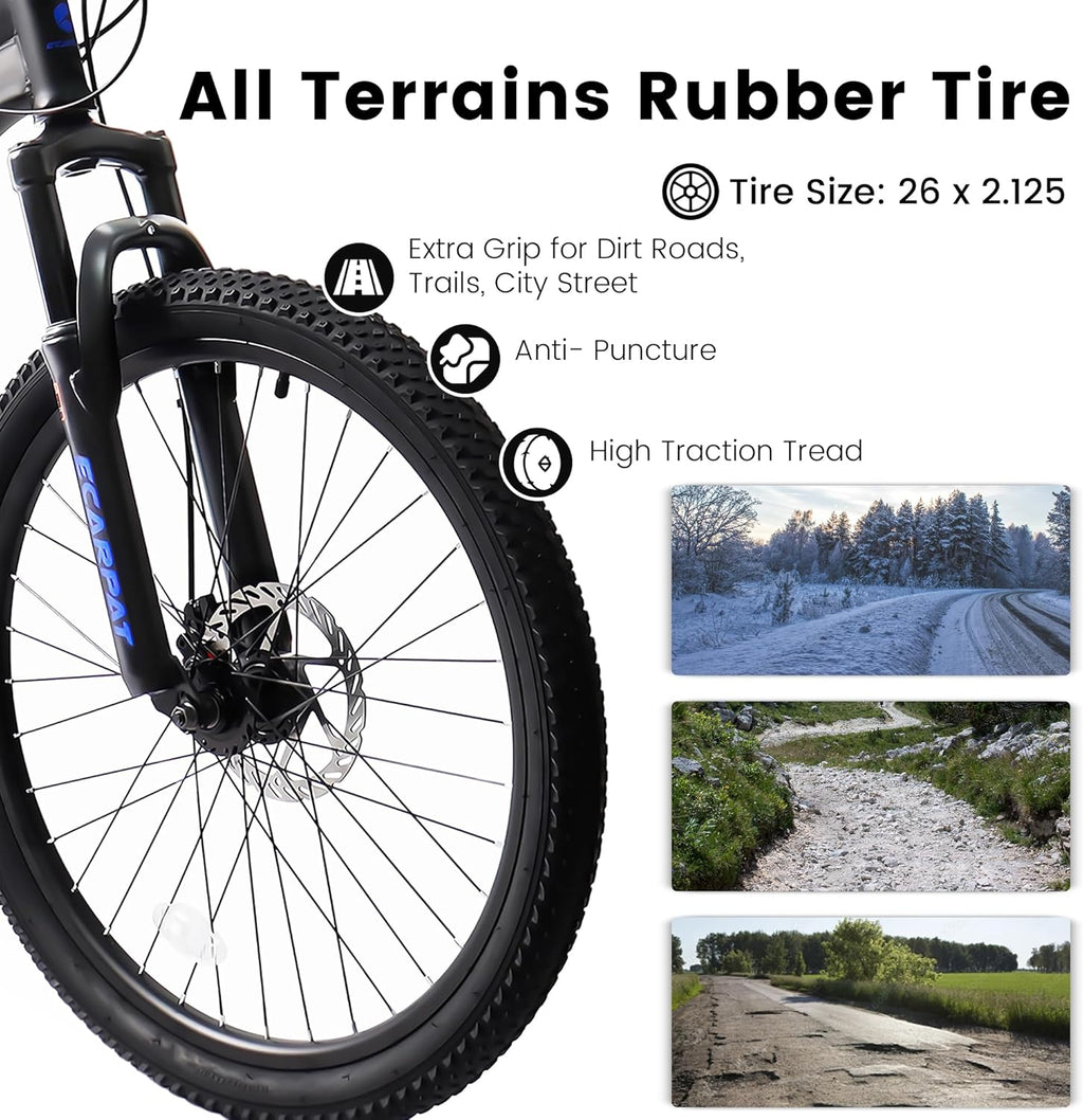 26 Inch Dual Suspension Mountain Bike with 21-Speed Disc Brake Carbon Steel Frame V92370