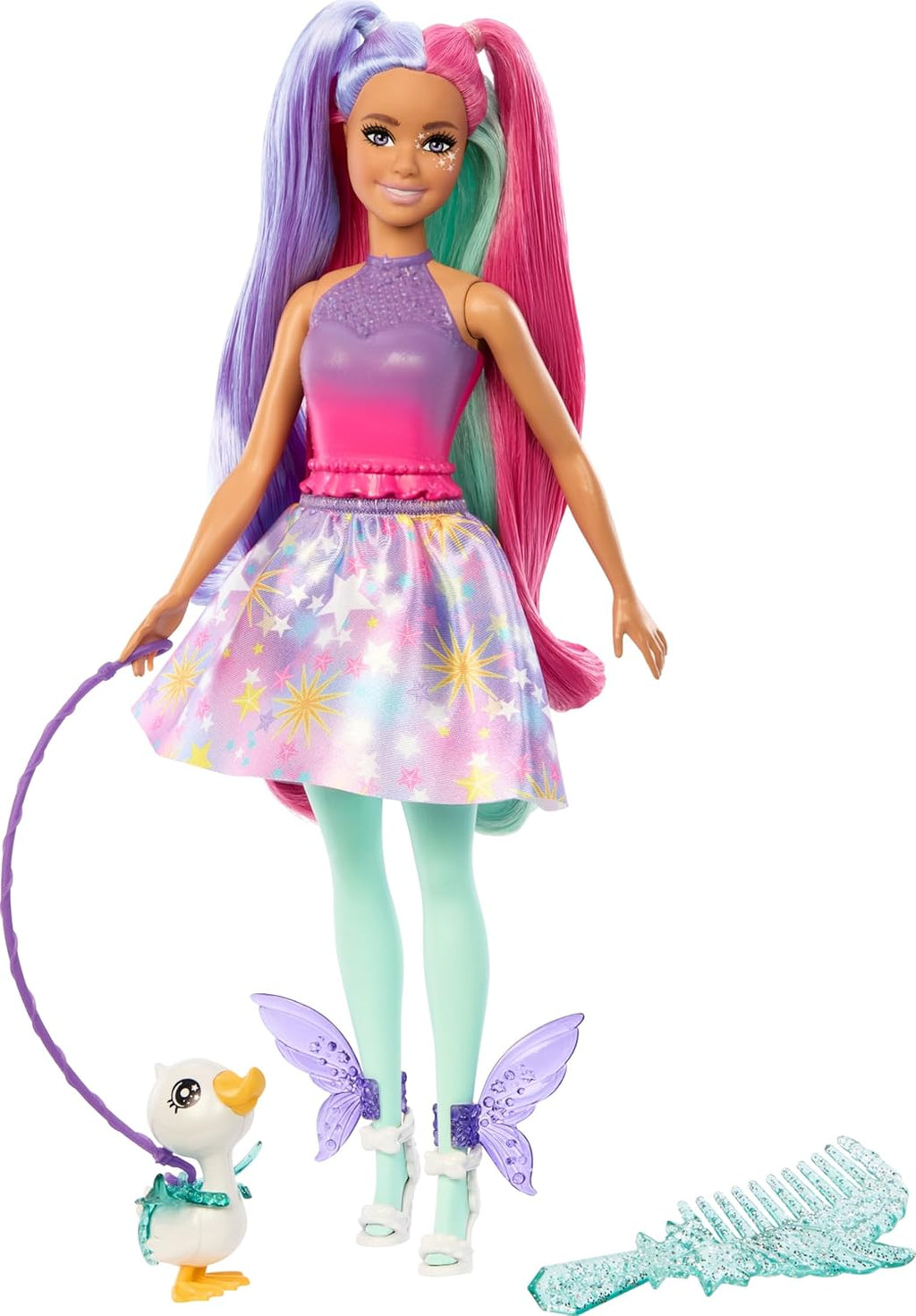 Barbie Doll & Accessories Set with Fantasy Outfit, Pet, Leash & Styling Pieces U9449