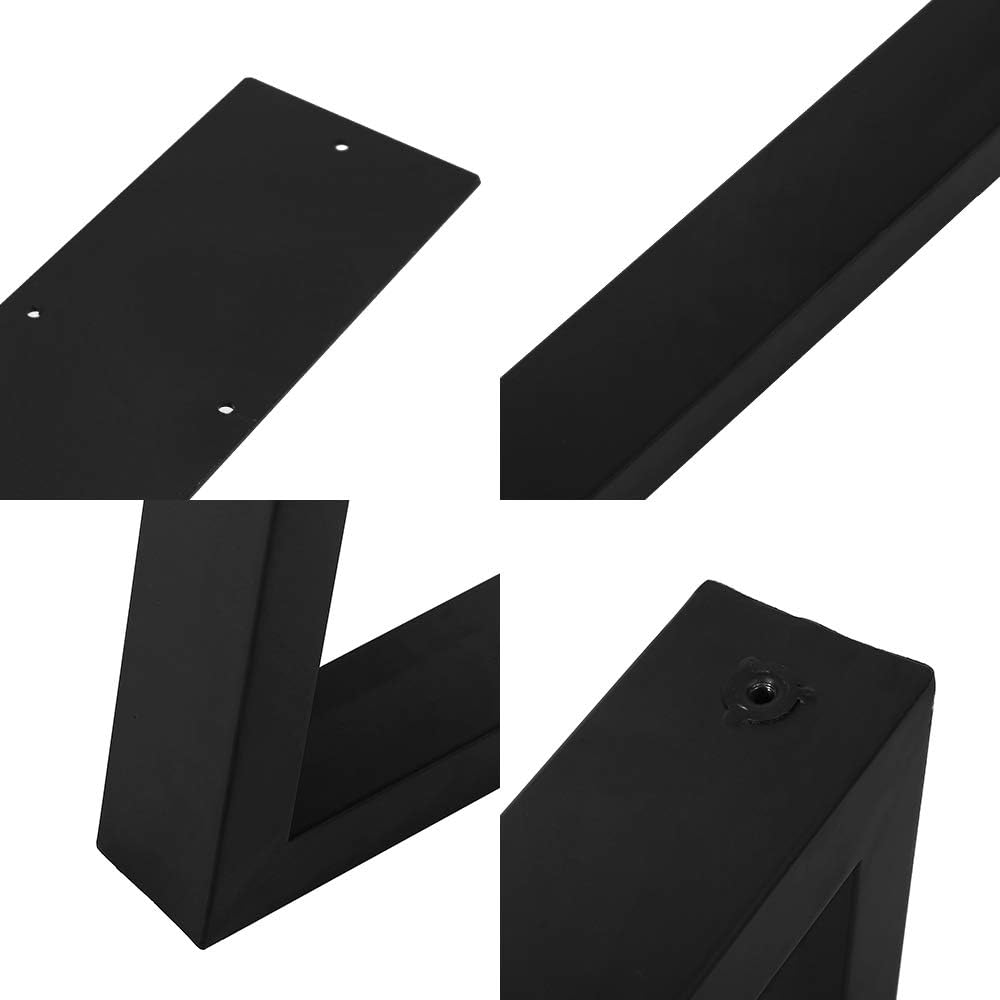2 PCS Black Cast Iron Square Tube Table Legs X2328