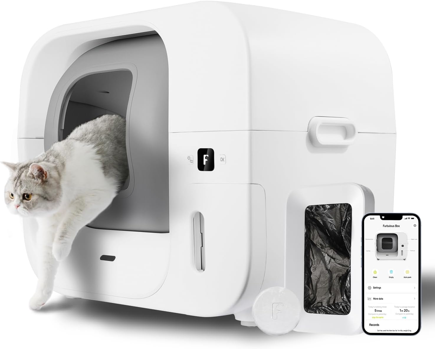 Automatic Self Cleaning Cat Litter Box with Trash Bags R6722