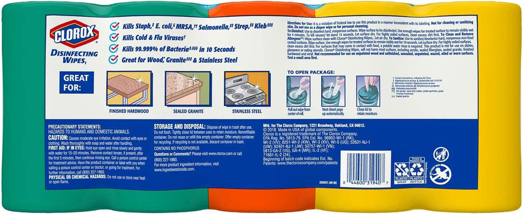 78 Count Disinfecting Wipes Variety Pack (Pack of 5) U9703